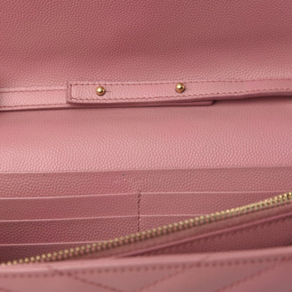 Saint Laurent Grain De Poudre Matelasse Chevron Monogram Woc Blush Fonce Pink Leather Shoulder Bag - image 6