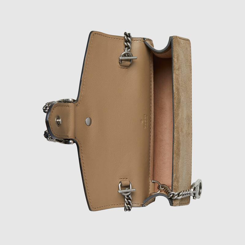 Dionysus GG Supreme super mini bag taupe suede - image 3