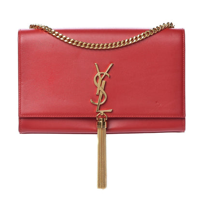 Saint Laurent Monogram Kate Smooth Medium Classic Tassel Red Calfskin Leather Satchel - photo 1