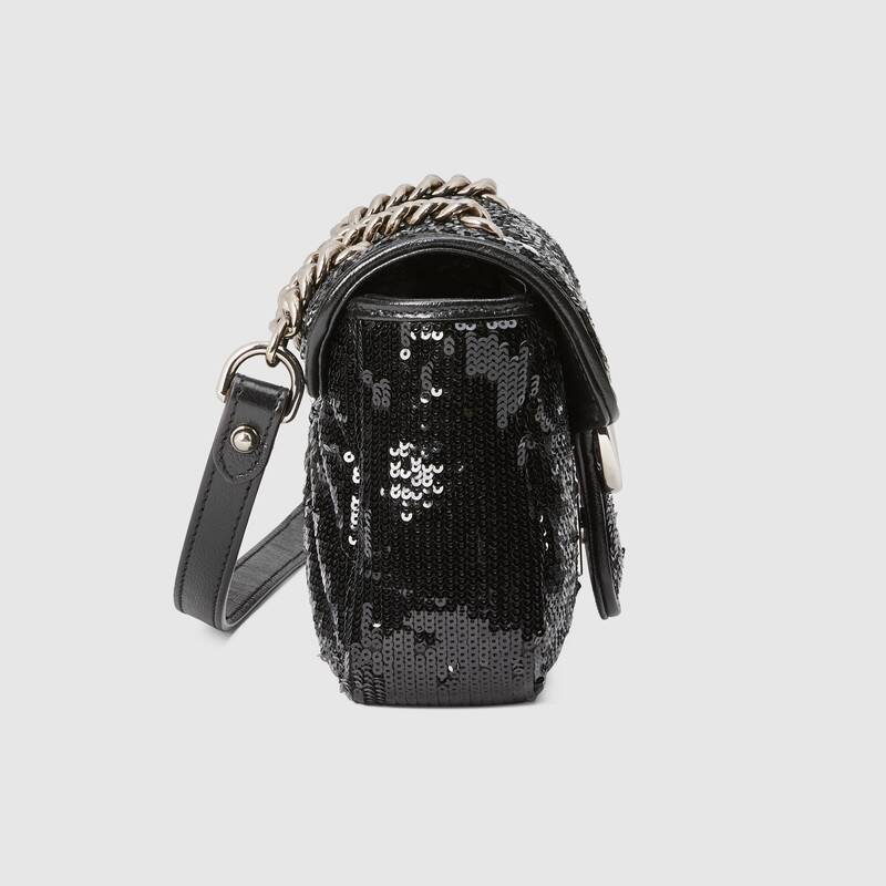 GG Marmont mini sequin shoulder bag Black Leather - image 4