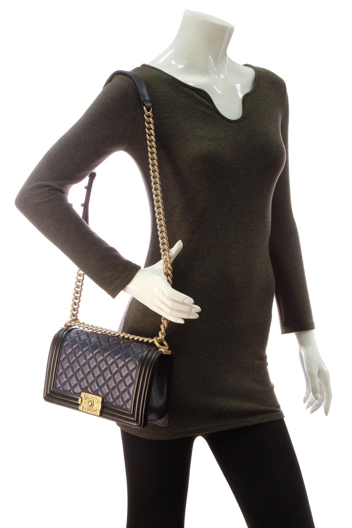 Medium Boy Bag - Navy/Black - image 2