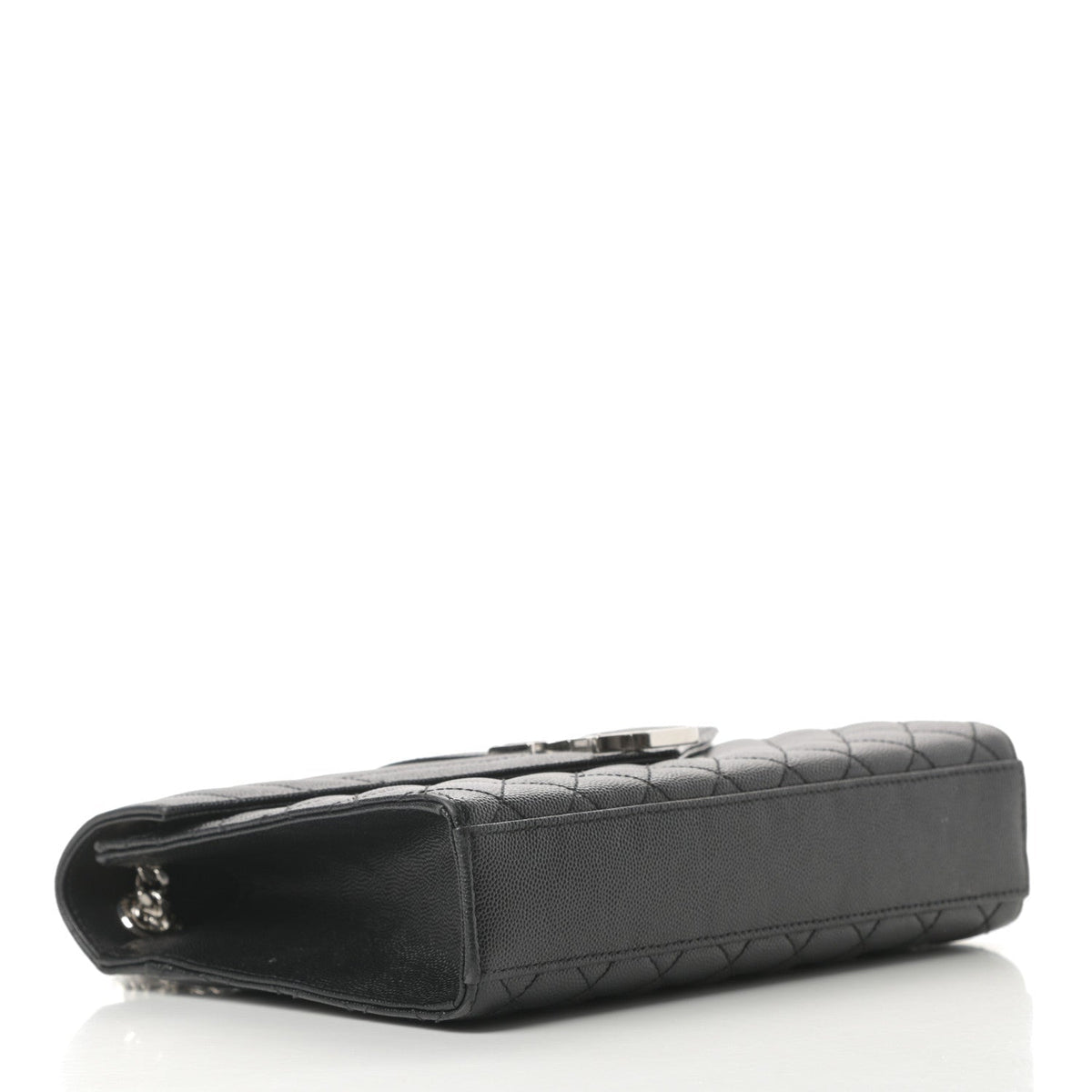Saint Laurent Grain De Poudre Textured Mixed Matelasse Triquilt Medium Monogram Satchel Black - image 5
