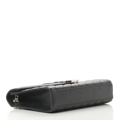 Saint Laurent Grain De Poudre Textured Mixed Matelasse Triquilt Medium Monogram Satchel Black - image 5