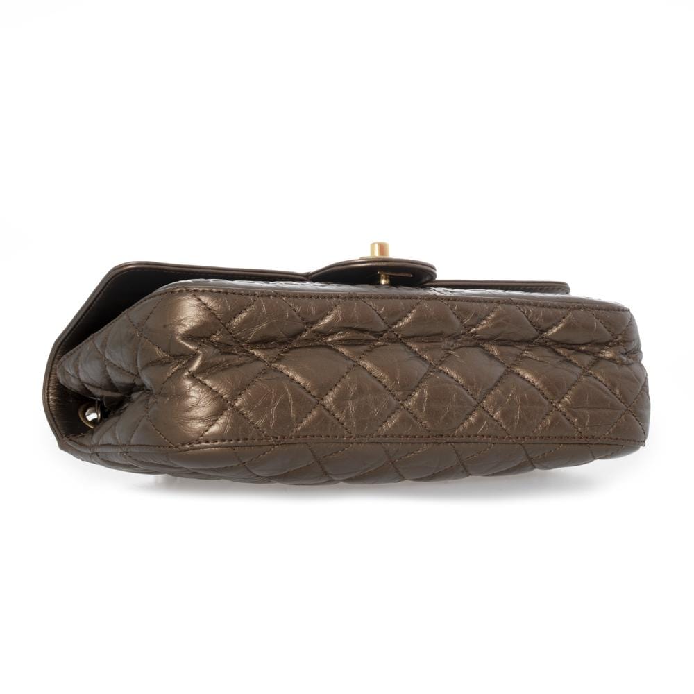 Chanel Coco Bronze CC embossed 9" Classic Flap Bag AGL1158 - image 3