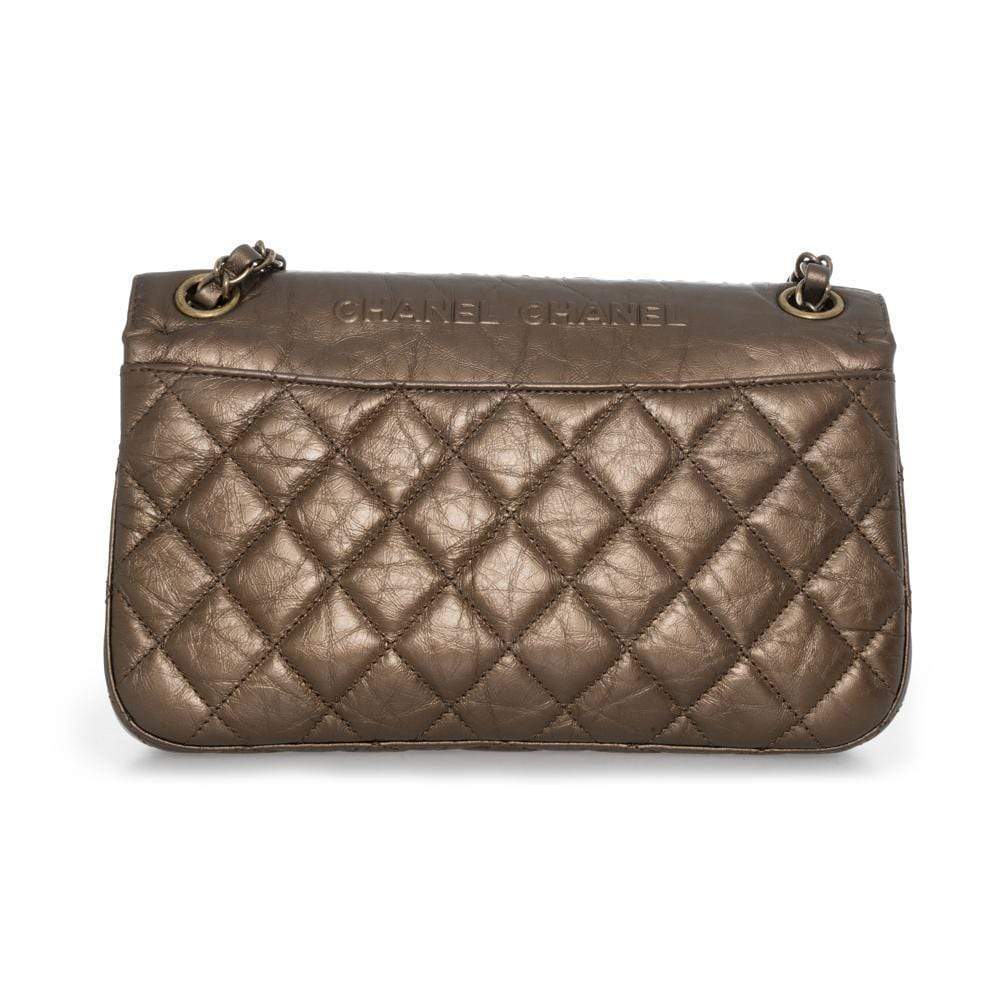 Chanel Coco Bronze CC embossed 9" Classic Flap Bag AGL1158 - image 2