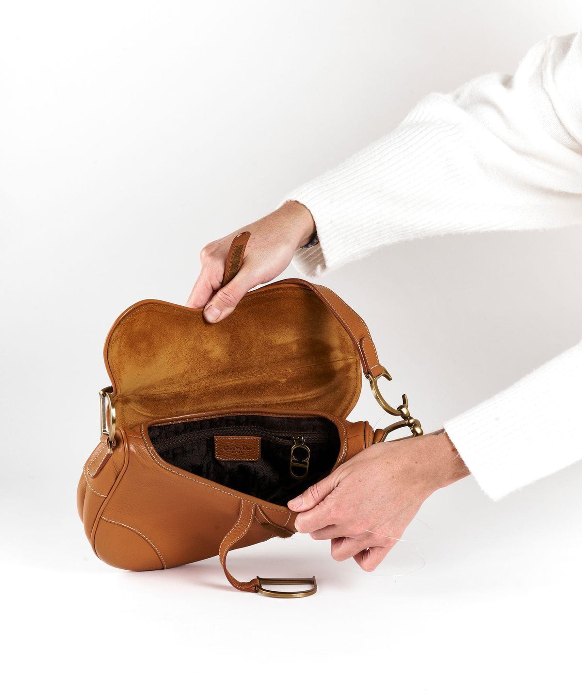 Brown Leather Dior Saddle Bag GHW - image 6