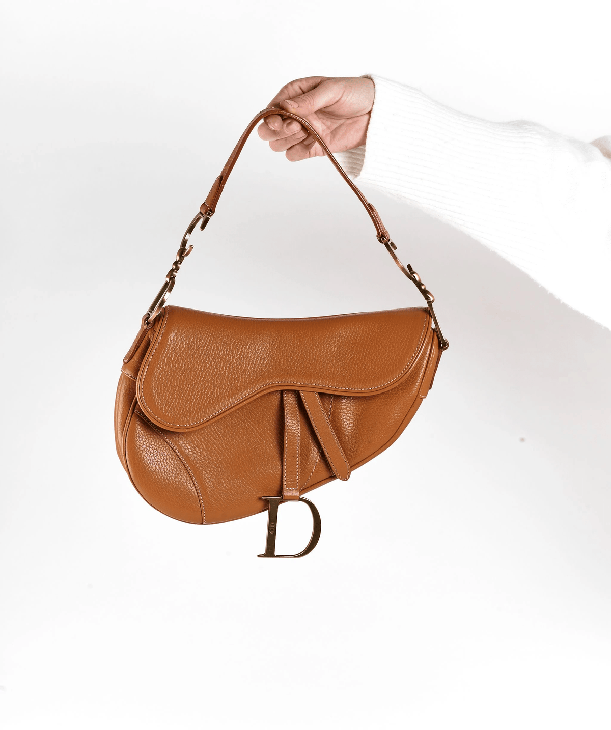 Brown Leather Dior Saddle Bag GHW - image 9