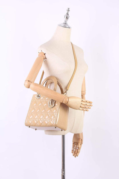 Christian Dior Beige Medium Patent Leather Lady Dior - RCL1179 - image 6