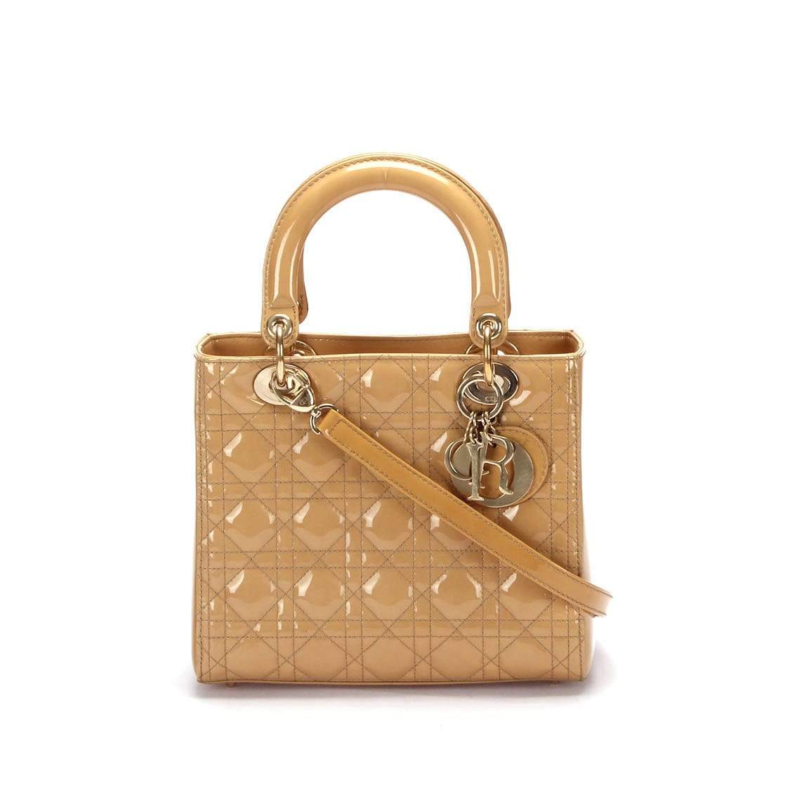 Christian Dior Beige Medium Patent Leather Lady Dior - RCL1179 - image 1
