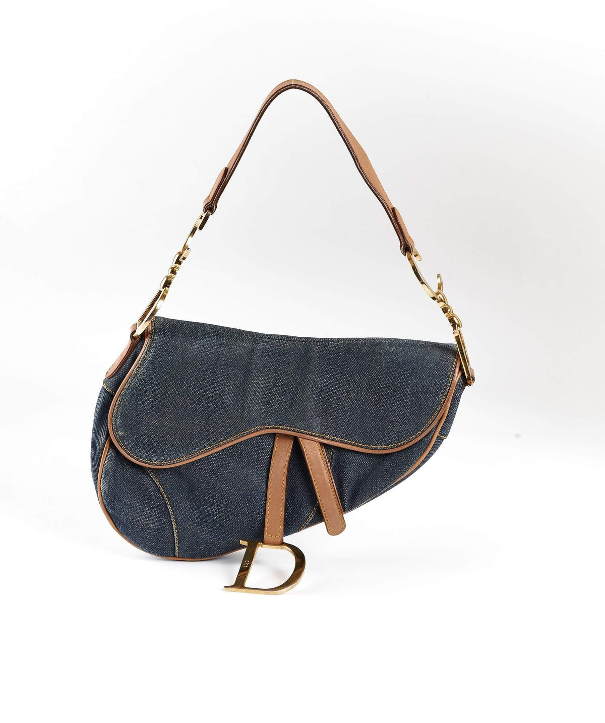Christian Dior Blue Denim Saddle Bag GHW - image 1