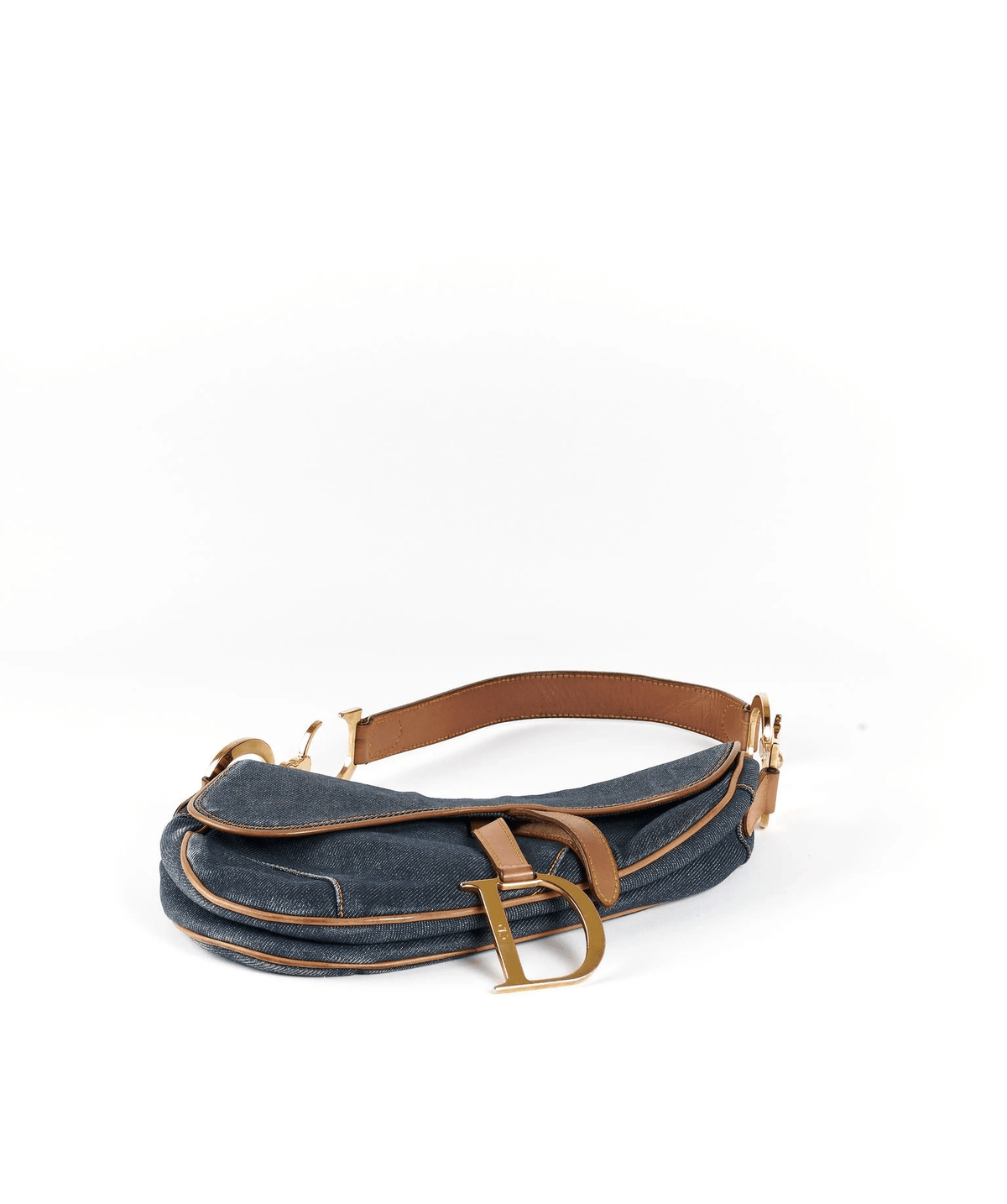 Christian Dior Blue Denim Saddle Bag GHW - image 6