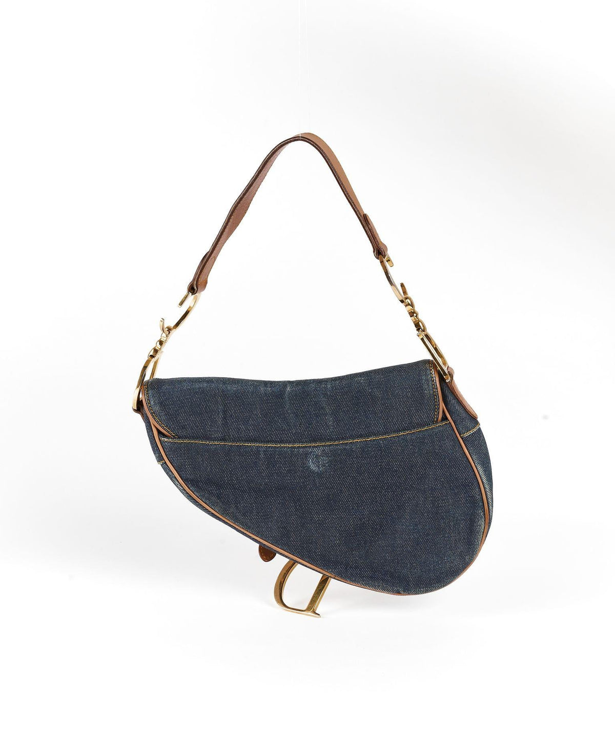 Christian Dior Blue Denim Saddle Bag GHW - image 10