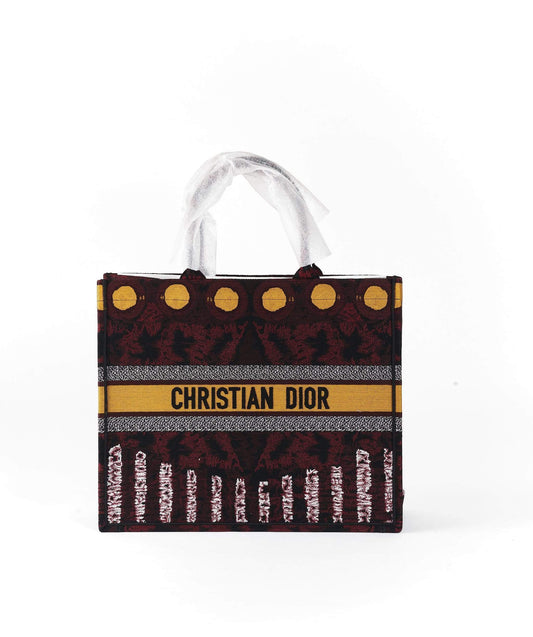 Christian Dior book tote Yellow circle and Burgundy print - image 1