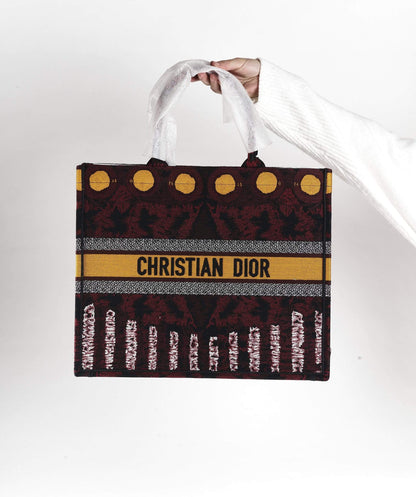 Christian Dior book tote Yellow circle and Burgundy print - image 2