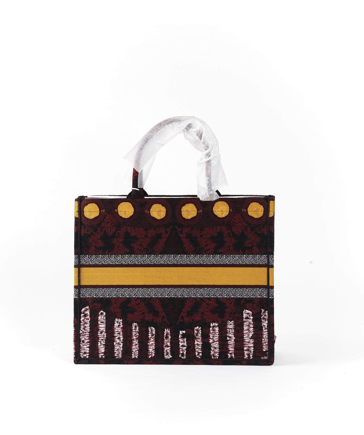Christian Dior book tote Yellow circle and Burgundy print - image 5