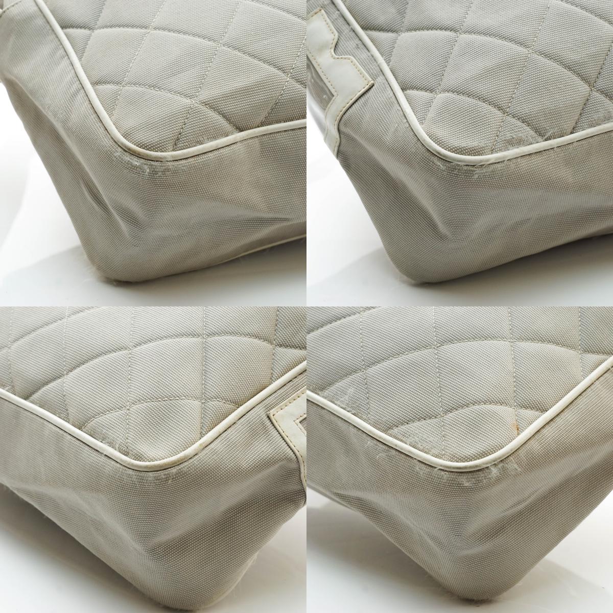 Chanel Shoulder Bag Gray Canvas - image 14