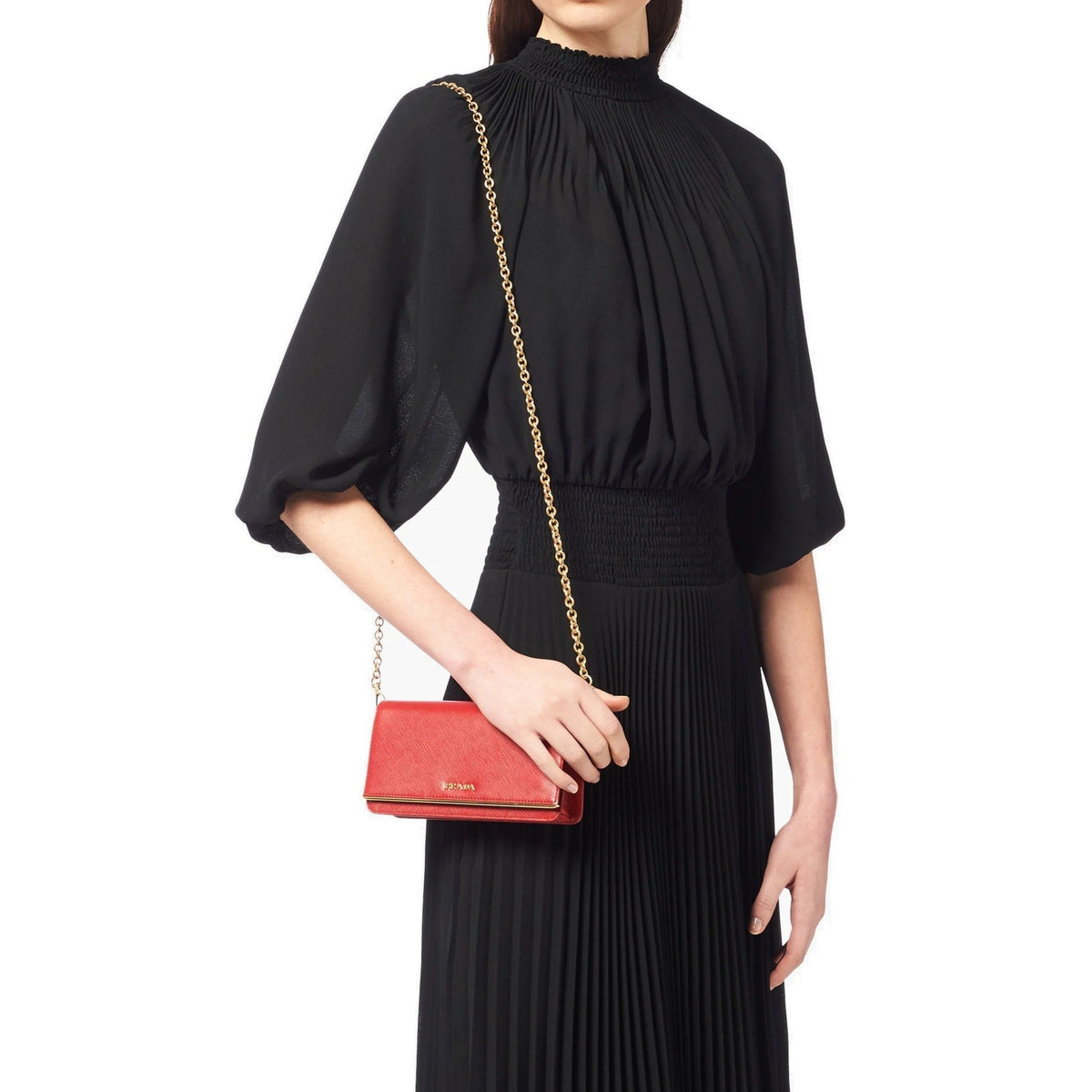 Saffiano Leather Continental Mini Clutch Bag in Red - image 2