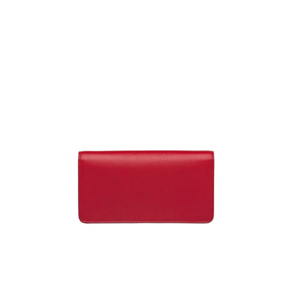 Prada Saffiano Leather Continental Mini Clutch Bag in Red - photo 4