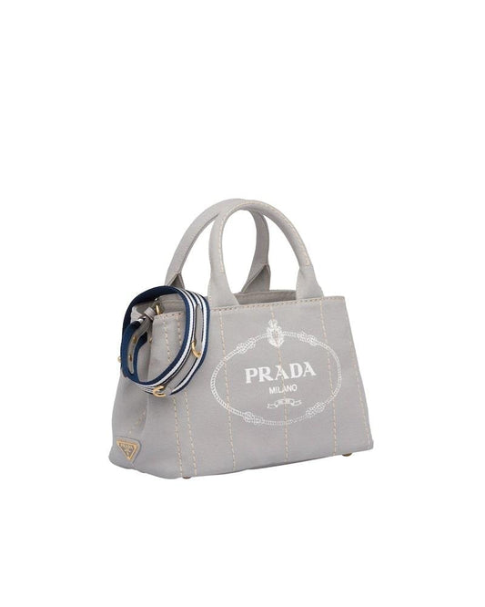 Prada Small Cotton Canvas Tote - photo 2