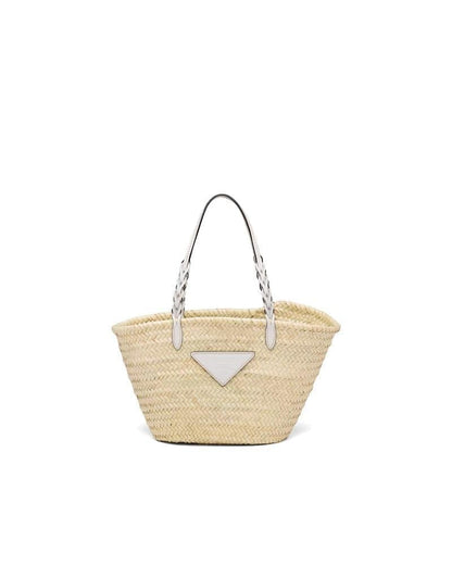 Prada Woven Palm and Leather Tote - photo 1