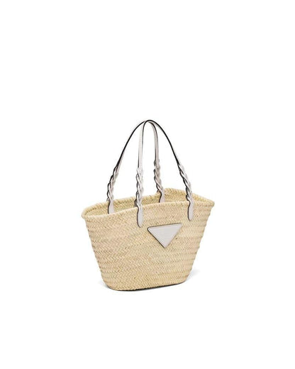 Prada Woven Palm and Leather Tote - photo 3