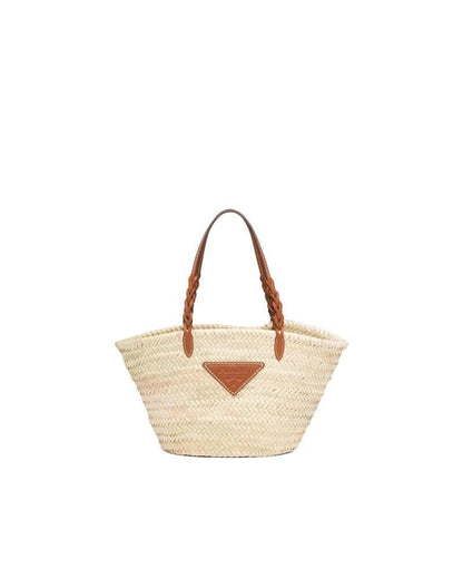 Prada Woven Palm and Leather Tote - photo 6