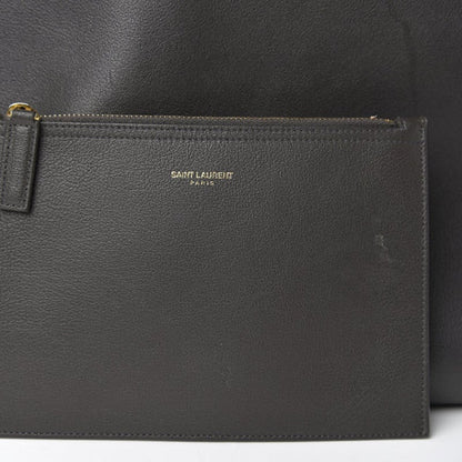 Saint Laurent Shopping Calfskin Large Dark Grey Leather Tote - photo 11