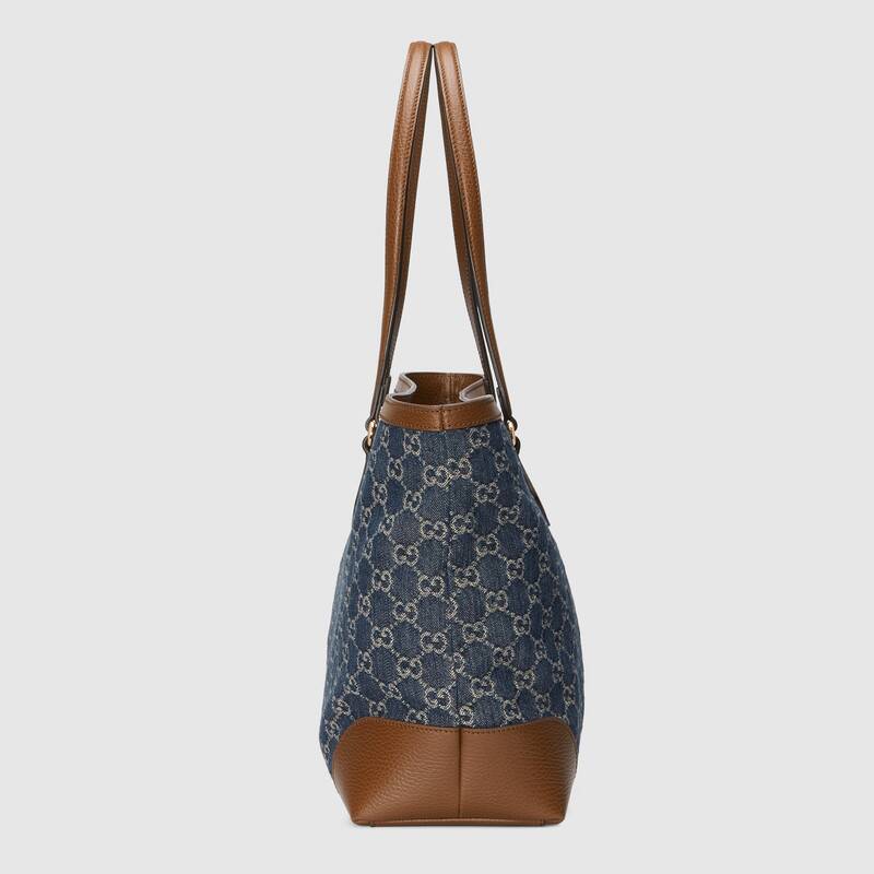Ophidia GG medium tote Dark blue and ivory - image 4