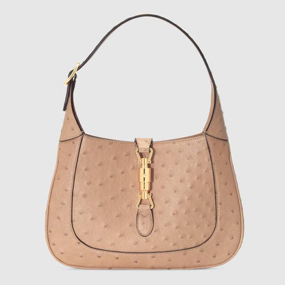 Jackie 1961 Ostrich Small Shoulder Bag Tan Ostrich Leather - image 1