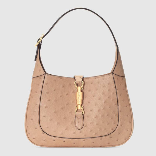 Jackie 1961 Ostrich Small Shoulder Bag Tan Ostrich Leather - image 1