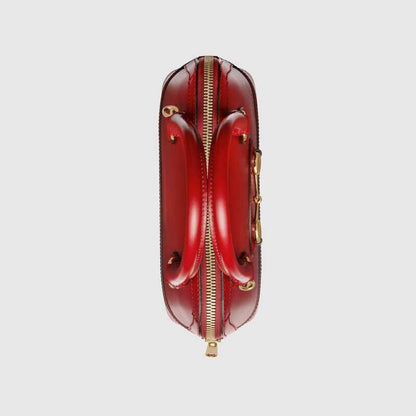 Gucci Horsebit 1955 Small Top Handle Bag Red Leather - photo 5