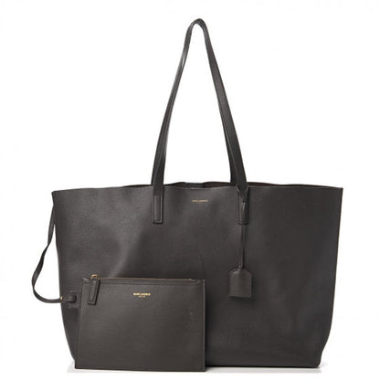 Saint Laurent Shopping Calfskin Large Dark Grey Leather Tote - photo 1