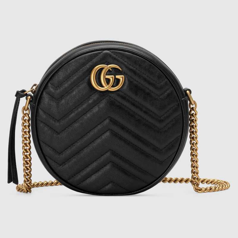 GG Marmont mini round shoulder bag Black leather - image 1