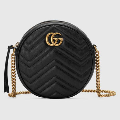 GG Marmont mini round shoulder bag Black leather - image 1