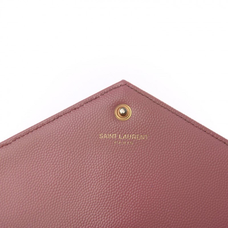 Saint Laurent Grain De Poudre Matelasse Chevron Monogram Woc Blush Fonce Pink Leather Shoulder Bag - image 5