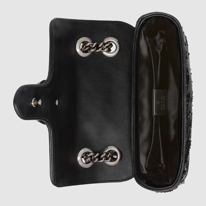 GG Marmont mini sequin shoulder bag Black Leather - image 5