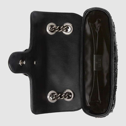 GG Marmont mini sequin shoulder bag Black Leather - image 5