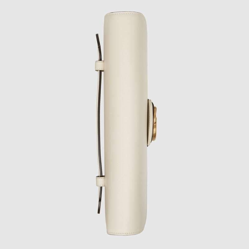 Clutch with Double G White leather - image 5
