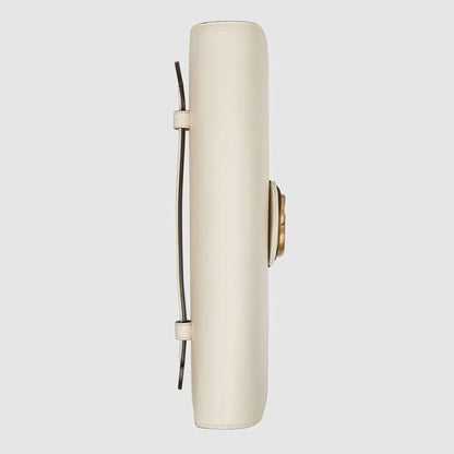 Clutch with Double G White leather - image 5