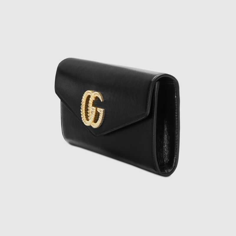 Broadway leather clutch with Double G Black leather - image 2
