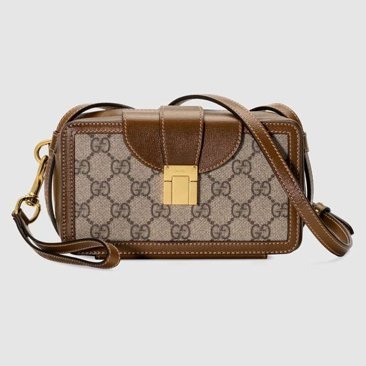 GG mini bag with clasp closure Brown leather - image 1