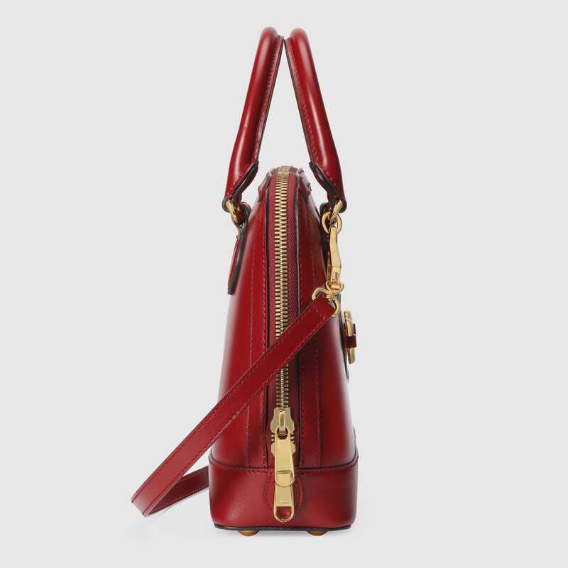 Gucci Horsebit 1955 Small Top Handle Bag Red Leather - photo 4