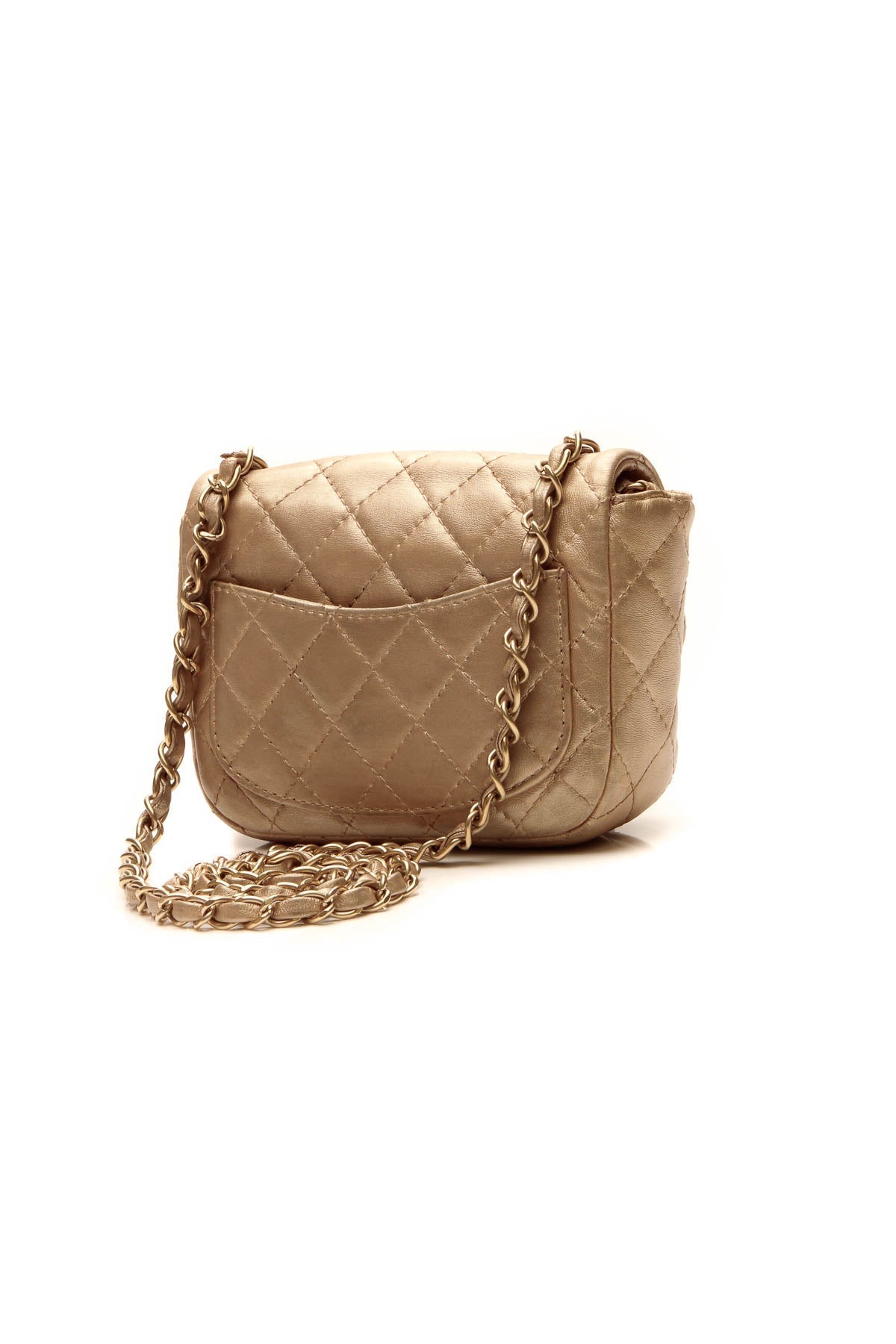 Crystal Quilted Flap Crossbody Bag - Gold - image 3