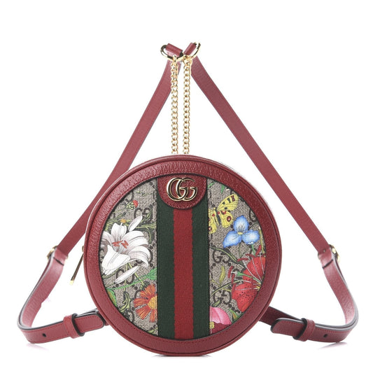 Gucci Ophidia Red GG Supreme Canvas Flora Print Backpack 598661 - image 1