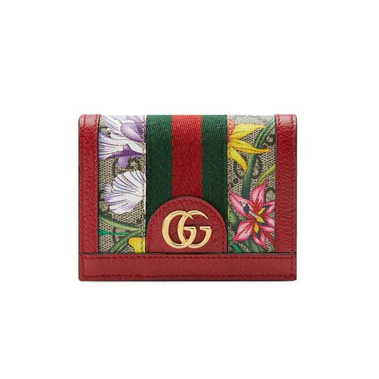 Gucci Ophidia Red Supreme Coated Canvas Gg Floral Wallet Bifold Wallet 523155 - photo 1