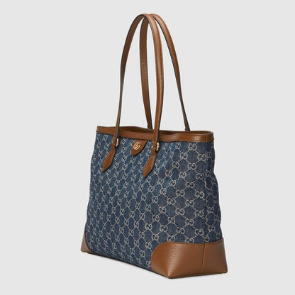 Ophidia GG medium tote Dark blue and ivory - image 2