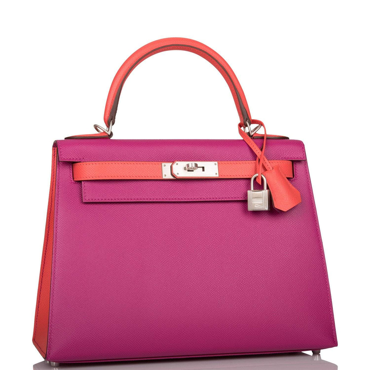 Hermes Kelly 28cm Bi-Color Rose Pourpre and Rose Jaipur Epsom Sellier Brushed Palladium Hardware - image 2