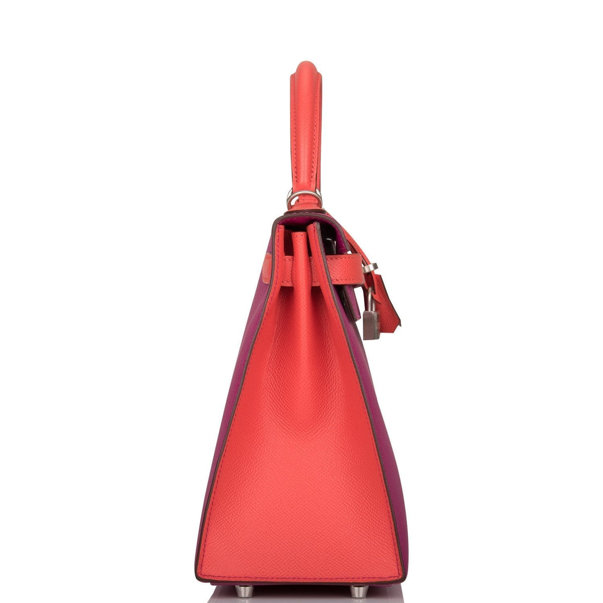 Hermes Kelly 28cm Bi-Color Rose Pourpre and Rose Jaipur Epsom Sellier Brushed Palladium Hardware - image 3