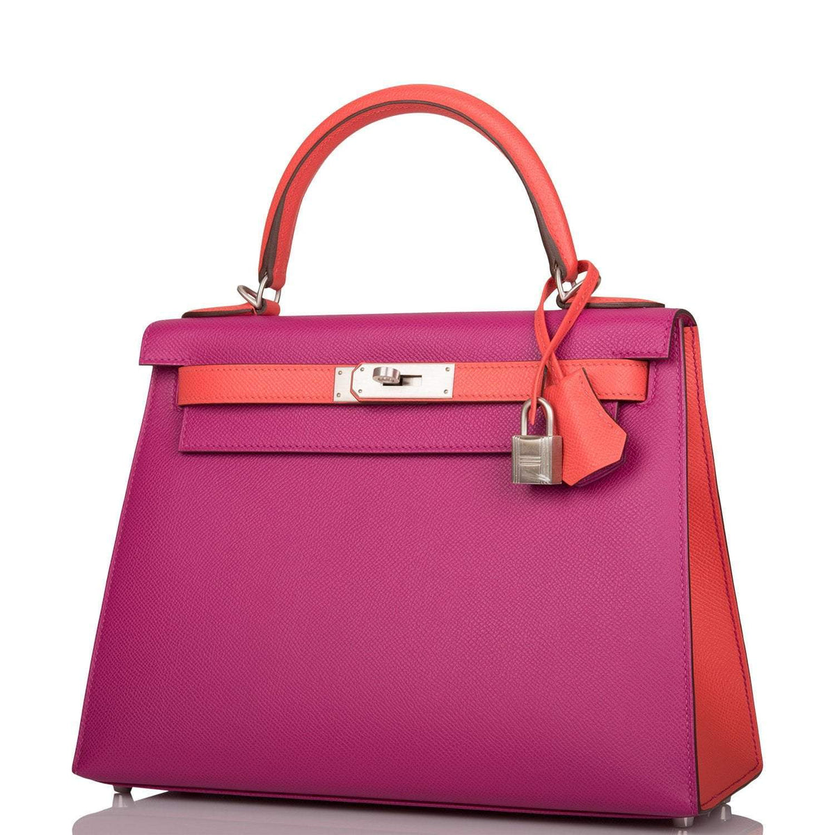 Hermes Kelly 28cm Bi-Color Rose Pourpre and Rose Jaipur Epsom Sellier Brushed Palladium Hardware - image 5
