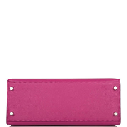 Hermes Kelly 28cm Bi-Color Rose Pourpre and Rose Jaipur Epsom Sellier Brushed Palladium Hardware - image 6